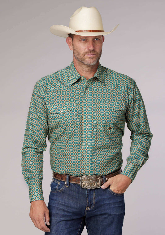 Roper Mens Long Sleeve Snap Sedona Foulard Print Western Shirt - Roper - Flyclothing LLC