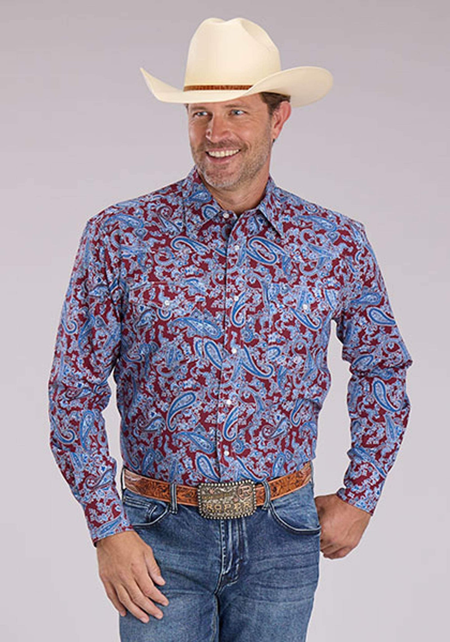 Roper Mens Heritage Paisley Long Sleeve Snap Western Shirt - Roper - Flyclothing LLC