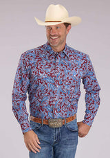 Roper Mens Heritage Paisley Long Sleeve Snap Western Shirt - Roper - Flyclothing LLC