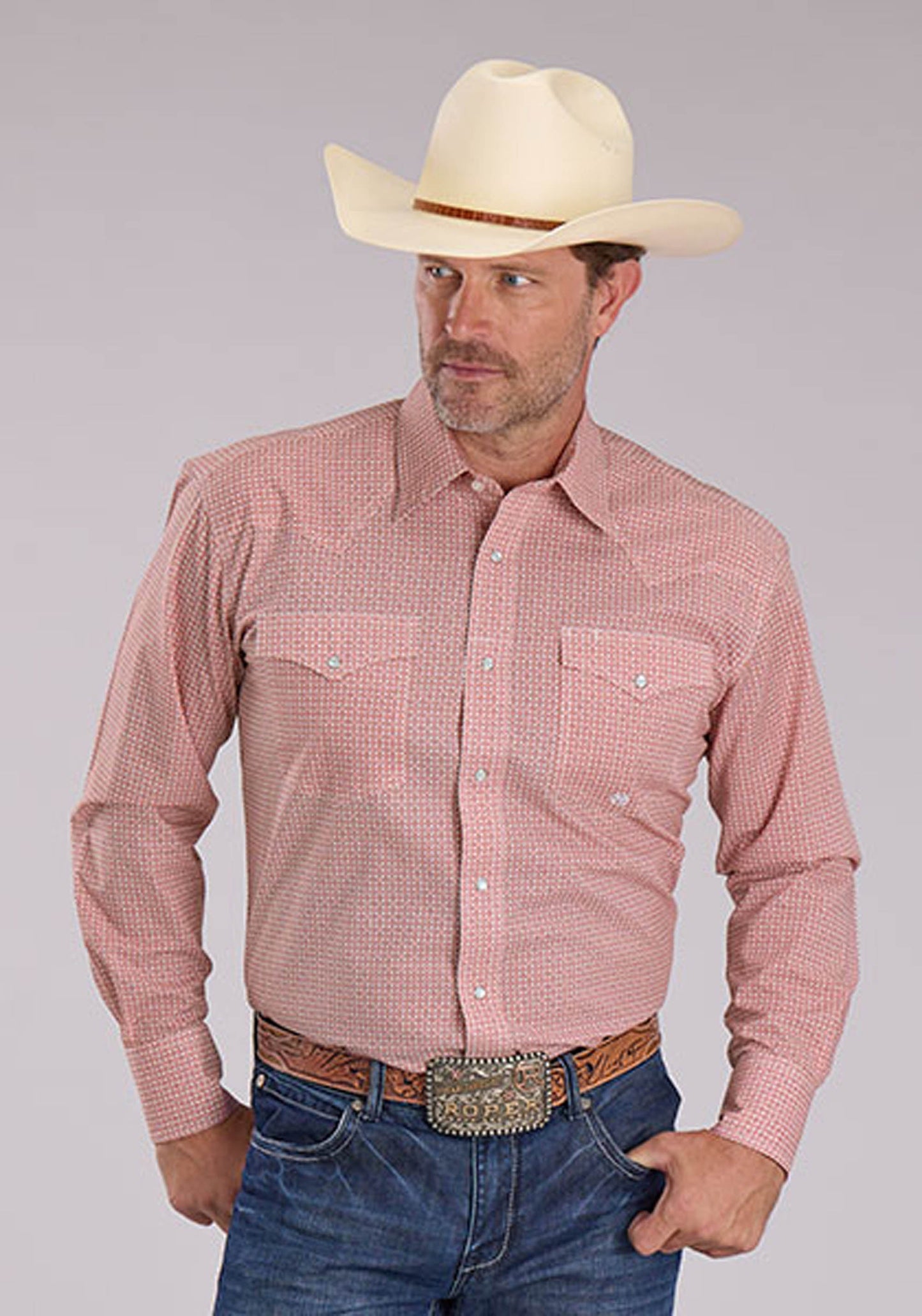 Roper Mens Long Sleeve Snap Saltillo Foulard Western Shirt