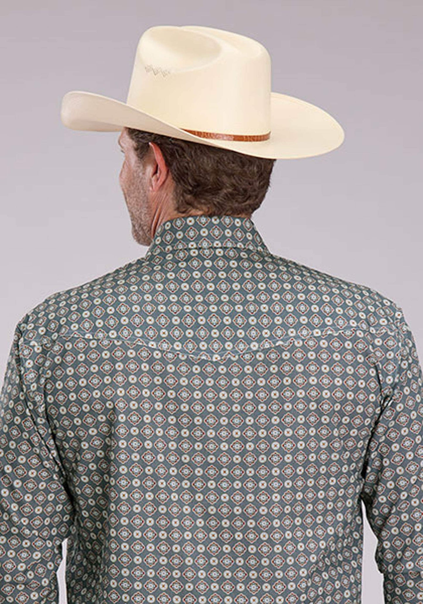 Roper Mens Long Sleeve Snap Medallion Foulard Western Shirt - Roper - Flyclothing LLC