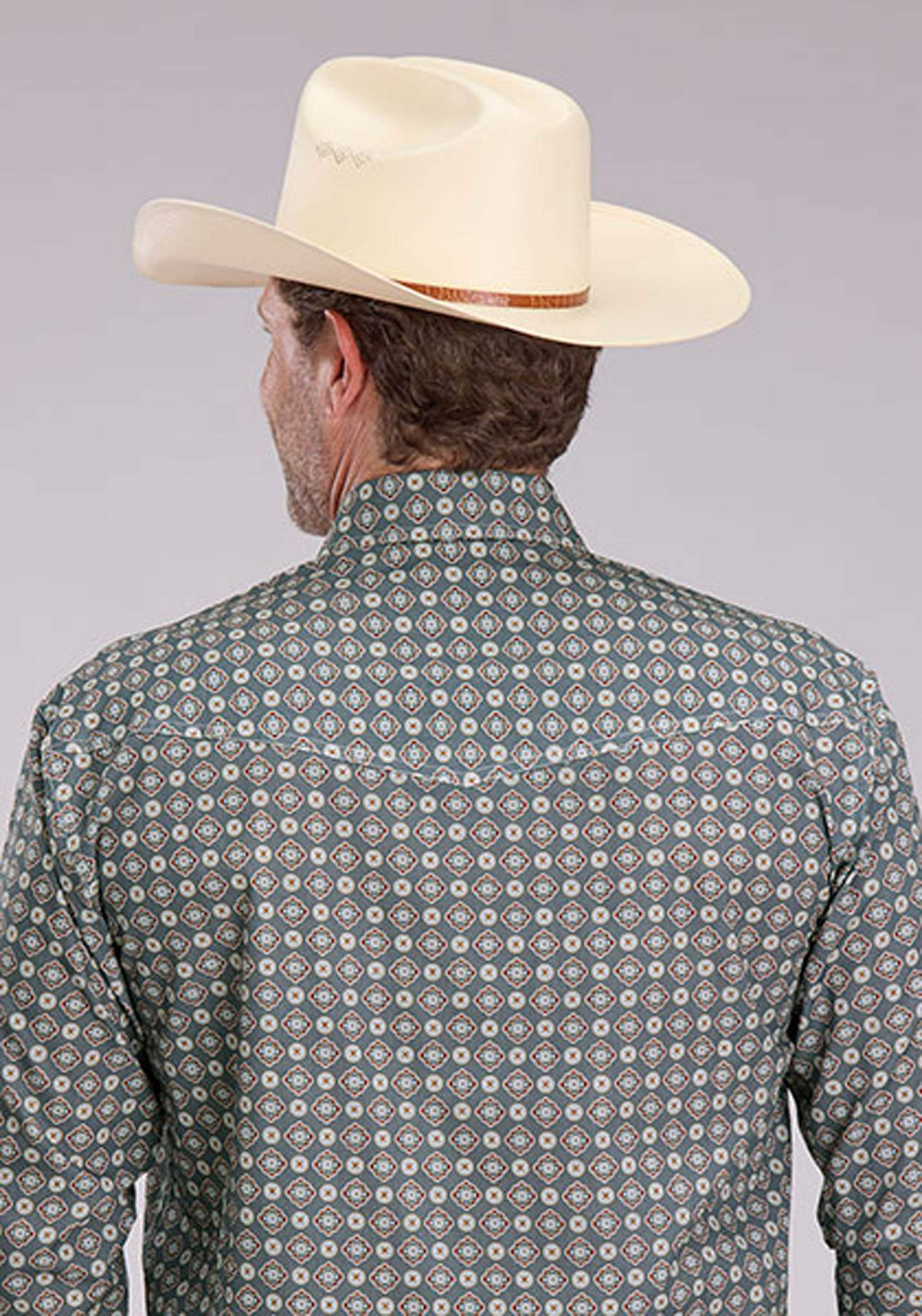Roper Mens Long Sleeve Snap Medallion Foulard Western Shirt - Roper - Flyclothing LLC