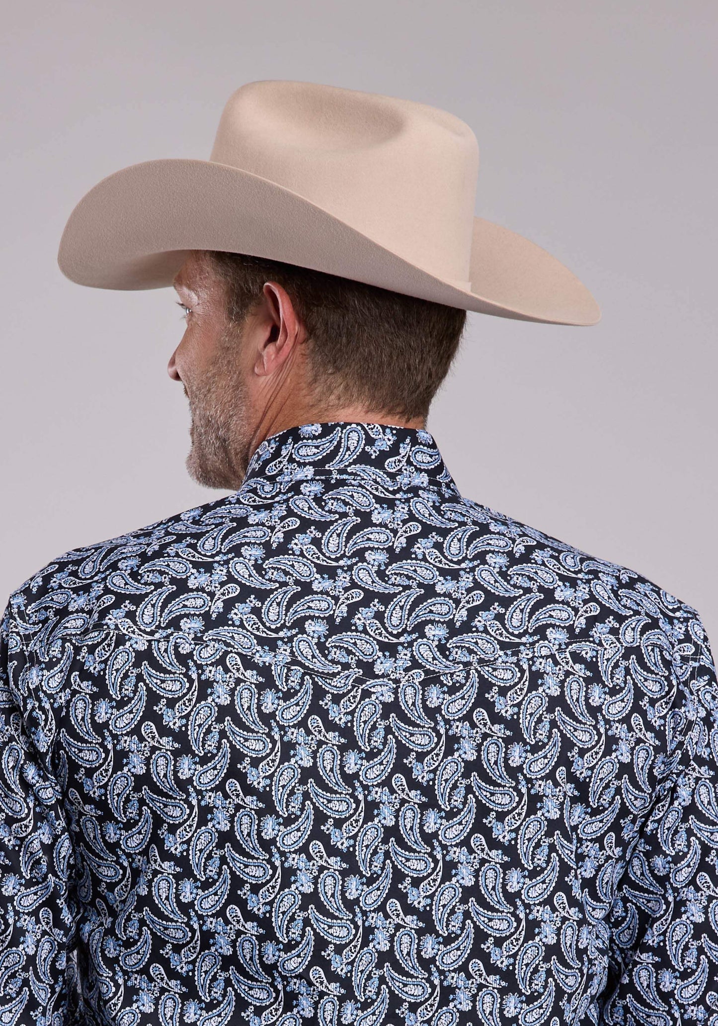 Mens Roper Woodcut Paisley Long Sleeve Snap Shirt - Roper - Flyclothing LLC
