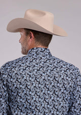 Mens Roper Woodcut Paisley Long Sleeve Snap Shirt - Roper - Flyclothing LLC
