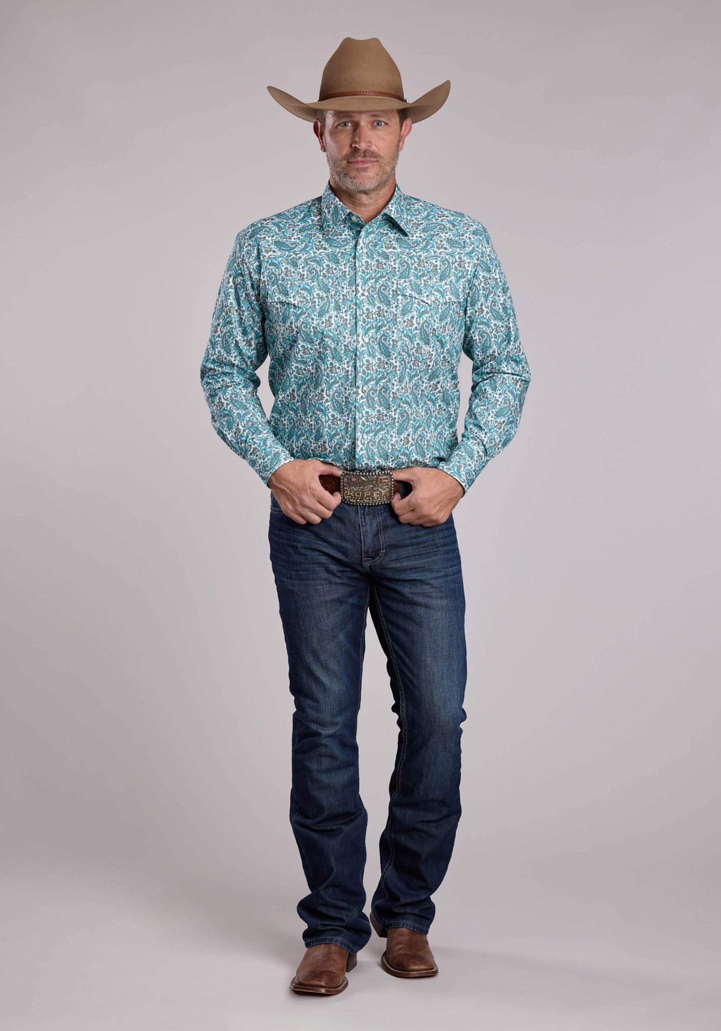 Mens Roper Trail Paisley Long Sleeve Snap Shirt - Roper - Flyclothing LLC