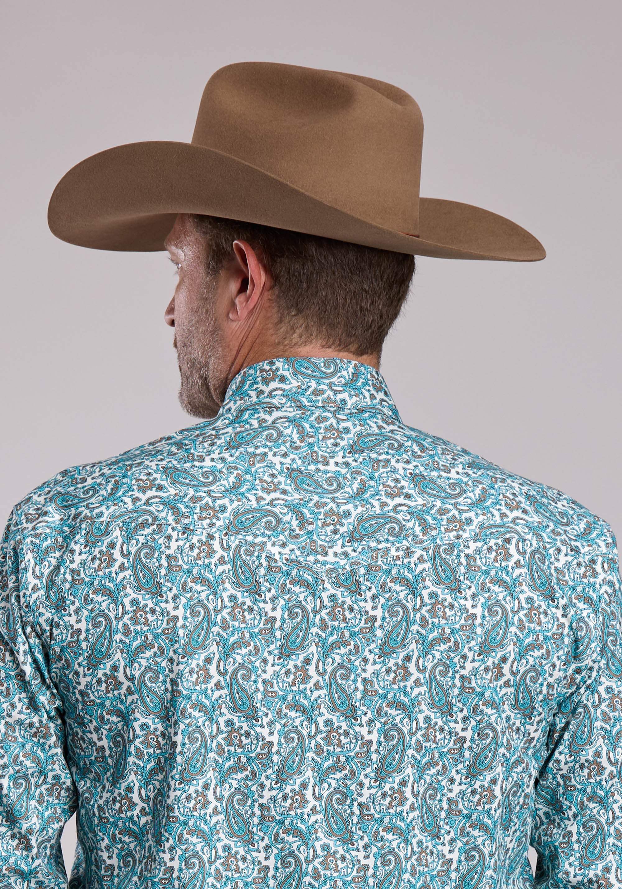 Mens Roper Trail Paisley Long Sleeve Snap Shirt - Roper - Flyclothing LLC
