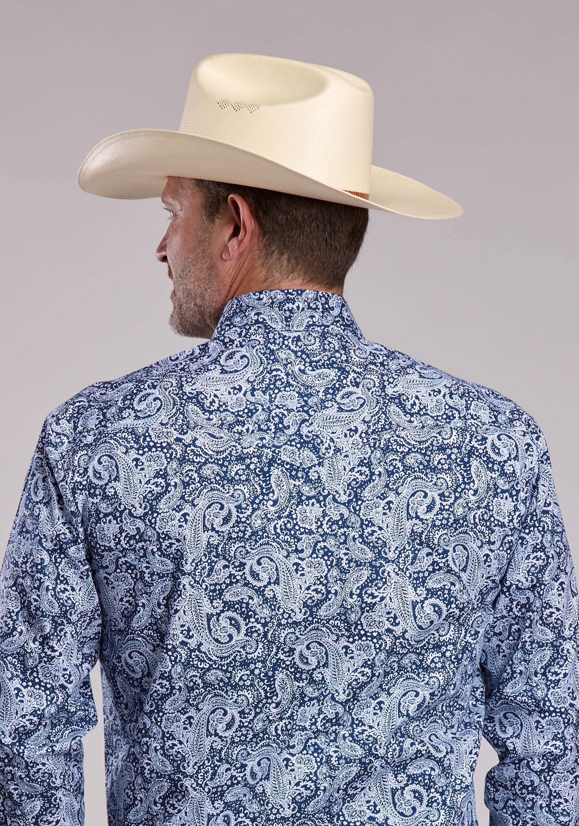 Mens Roper Windy Paisley Long Sleeve Snap Shirt - Roper - Flyclothing LLC