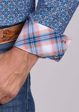 Mens Roper Sky Tile Foulard Long Sleeve Snap Shirt - Roper - Flyclothing LLC