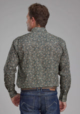 Roper Mens Oak Paisley Long Sleeve Snap Western Shirt - Roper - Flyclothing LLC