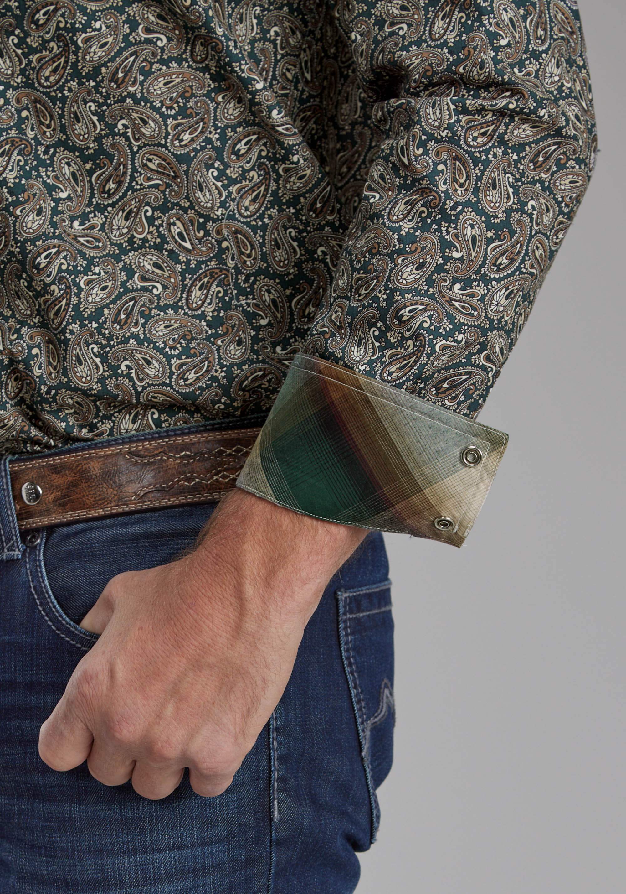 Roper Mens Oak Paisley Long Sleeve Snap Western Shirt - Roper - Flyclothing LLC