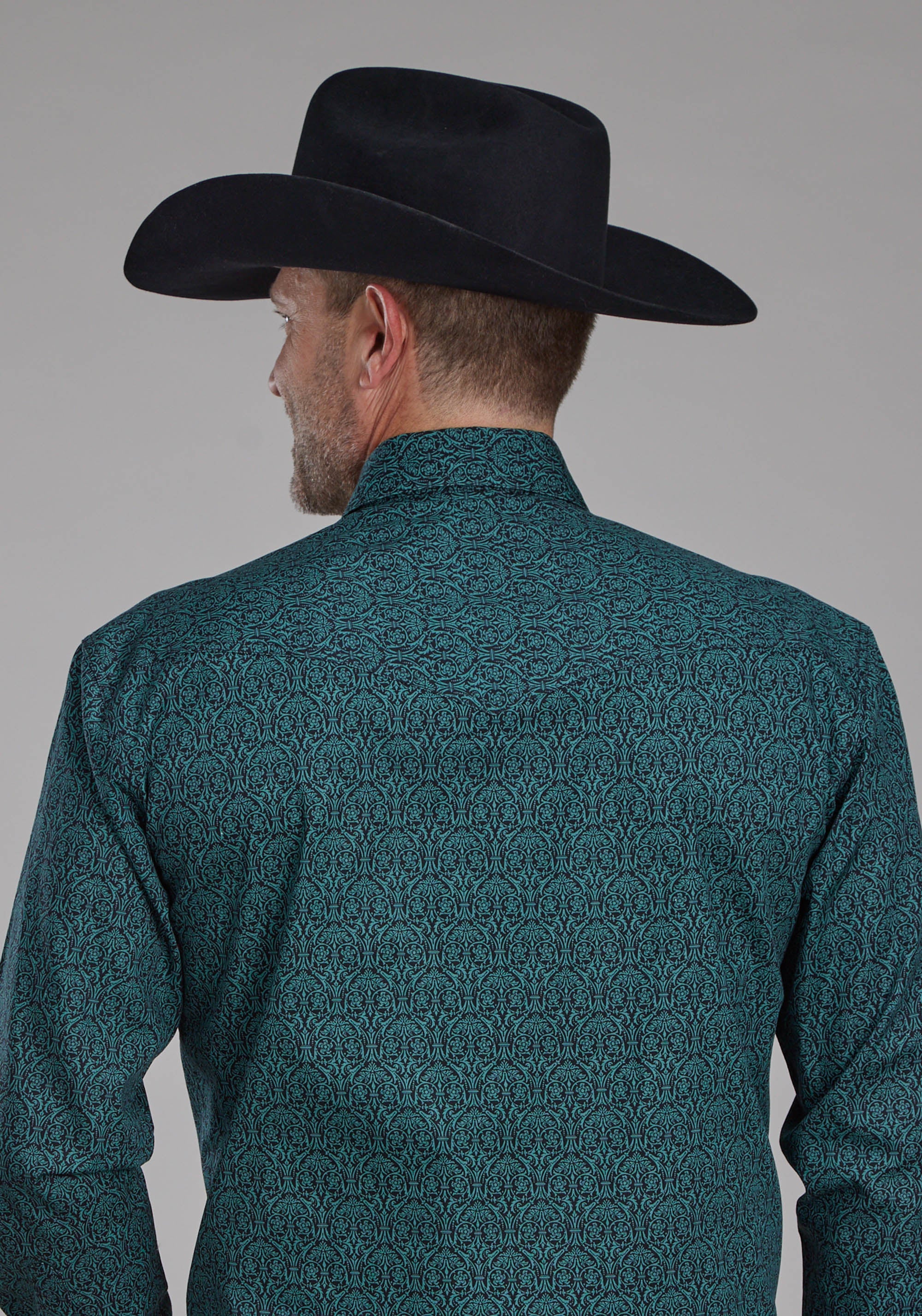 Roper Mens Vintage Paisley Long Sleeve Snap Western Shirt