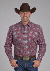 Roper Mens Highway Foulard Long Sleeve Snap Western Shirt
