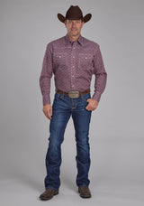 Roper Mens Highway Foulard Long Sleeve Snap Western Shirt