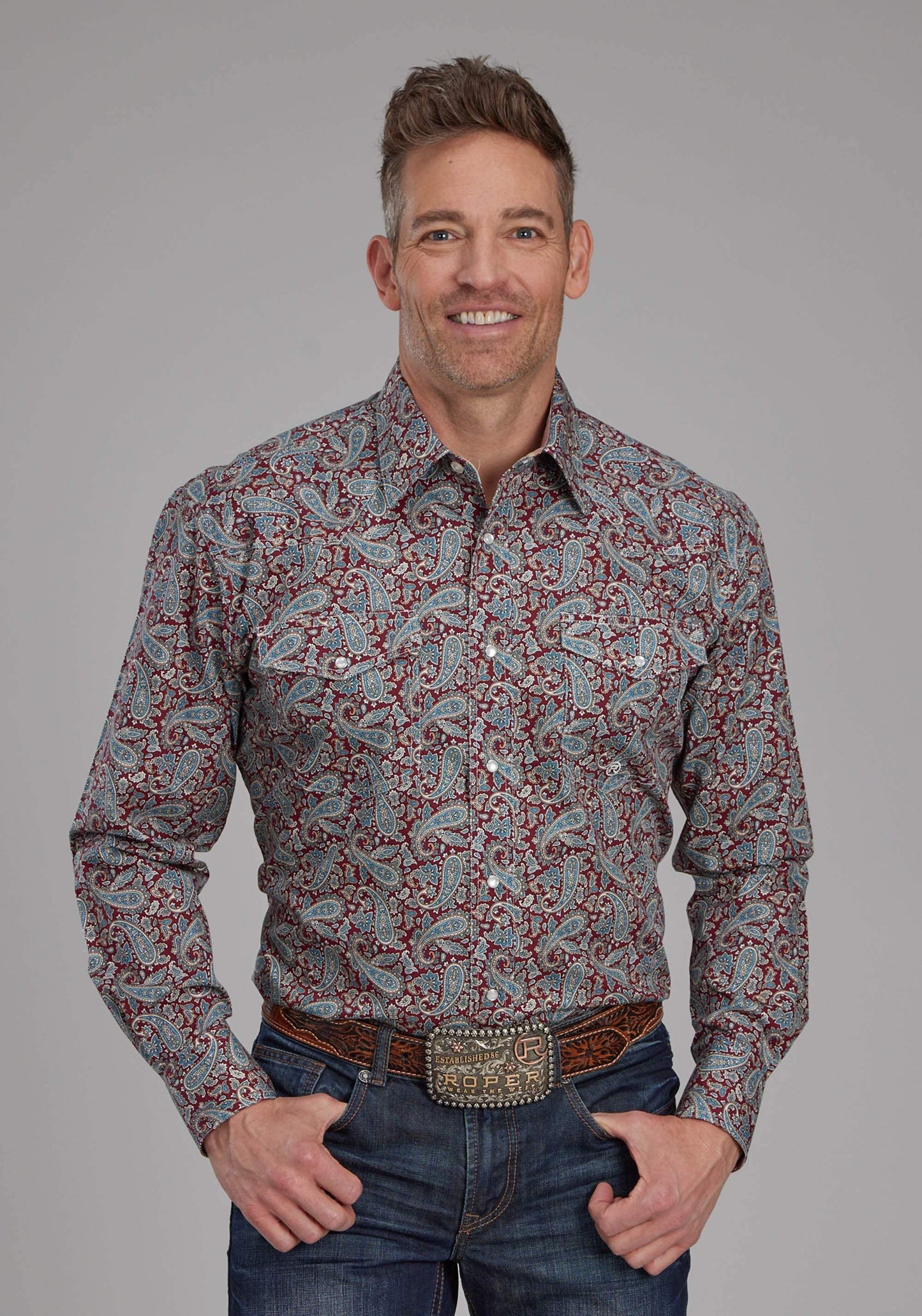 Roper Mens Orchard Paisley Long Sleeve Snap Western Shirt - Roper - Flyclothing LLC