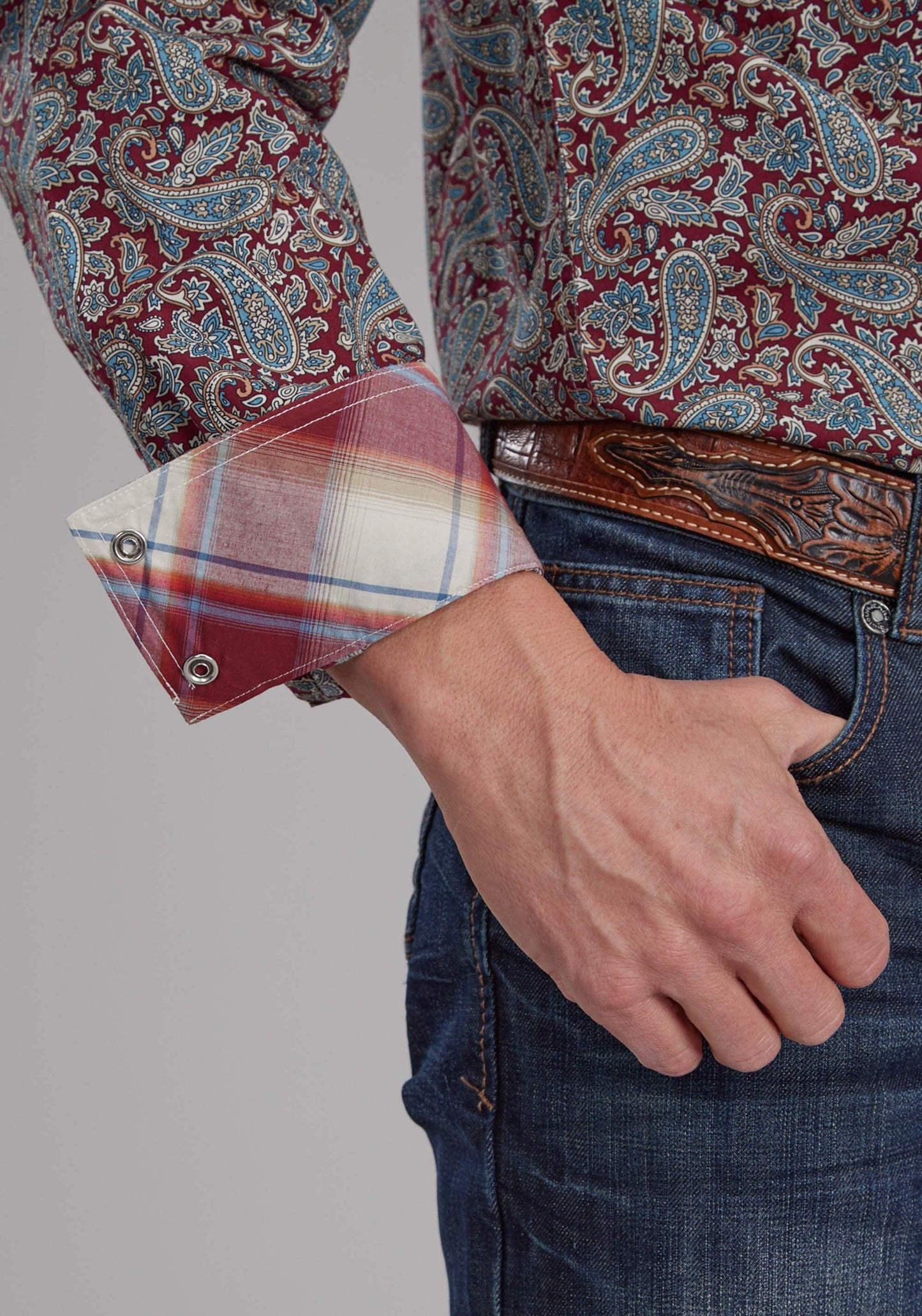 Roper Mens Orchard Paisley Long Sleeve Snap Western Shirt - Roper - Flyclothing LLC