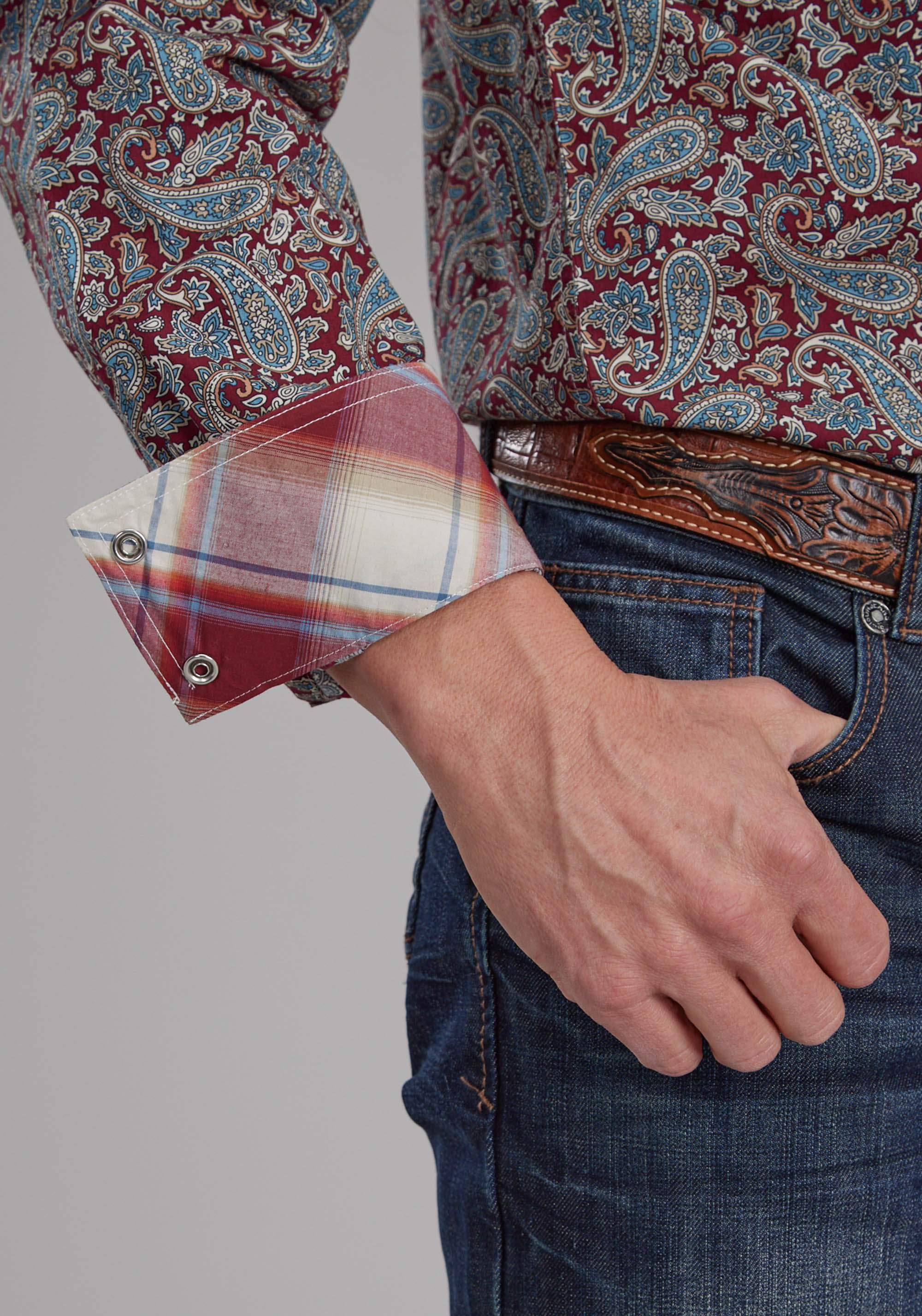 Roper Mens Orchard Paisley Long Sleeve Snap Western Shirt - Roper - Flyclothing LLC