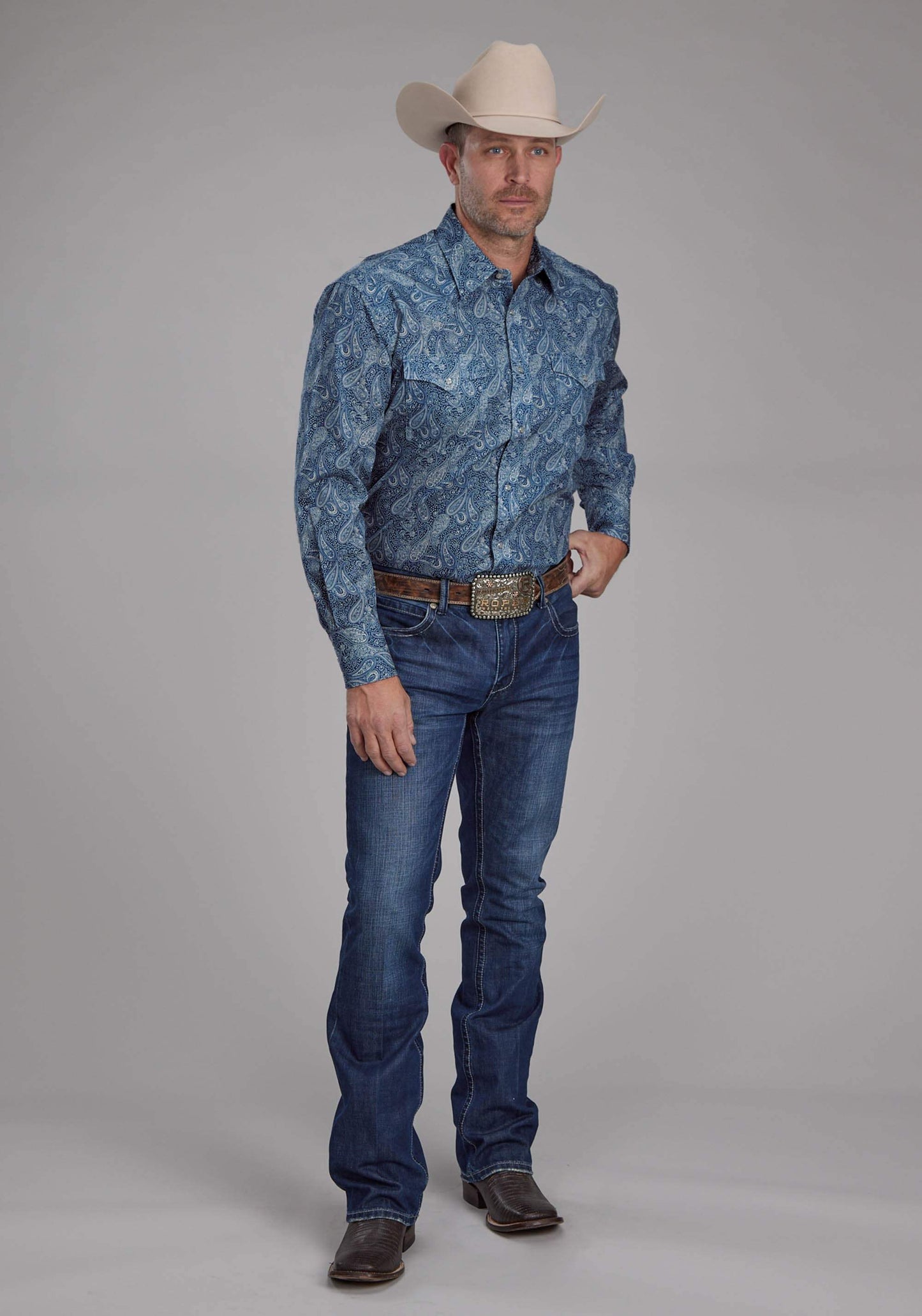 Roper Mens River Paisley Long Sleeve Snap Western Shirt - Roper - Flyclothing LLC