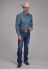 Roper Mens River Paisley Long Sleeve Snap Western Shirt - Roper - Flyclothing LLC