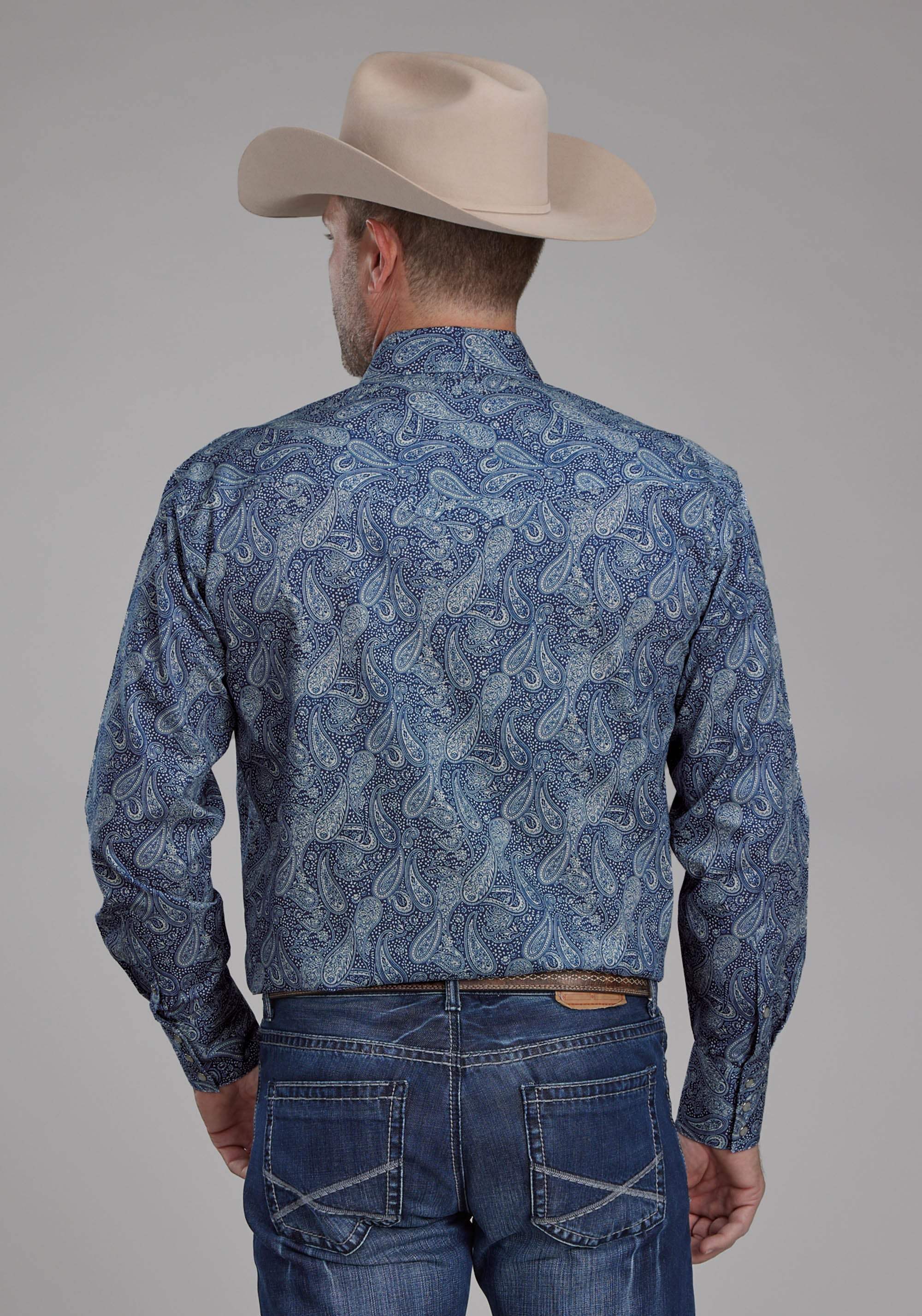 Roper Mens River Paisley Long Sleeve Snap Western Shirt - Roper - Flyclothing LLC