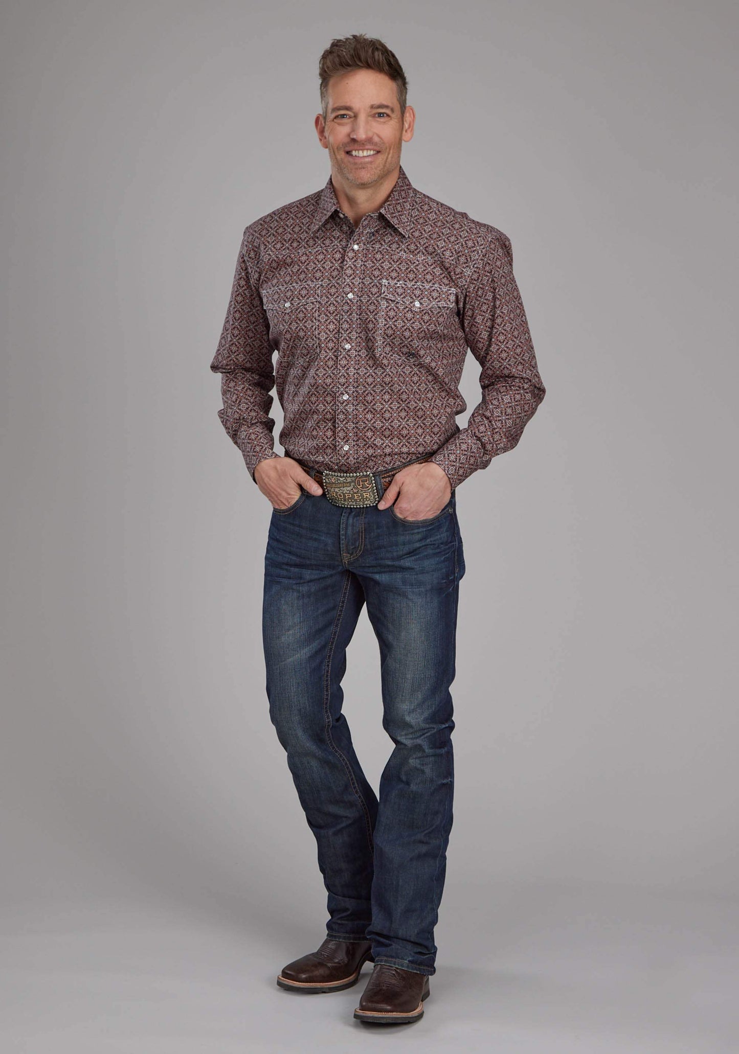 Roper Mens Ginger Foulard Long Sleeve Snap Western Shirt - Roper - Flyclothing LLC