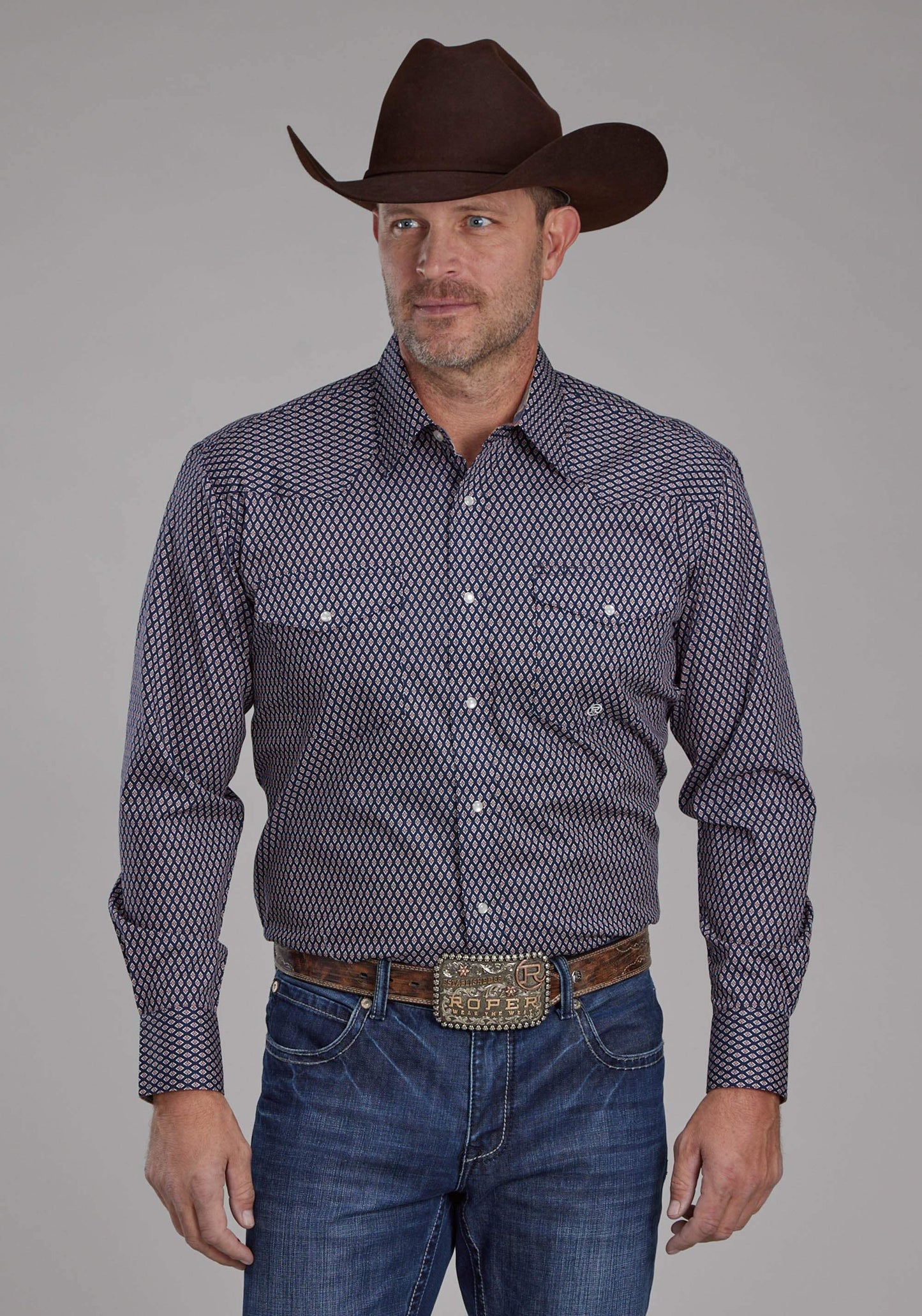 Roper Mens Diamond Eye Geo Long Sleeve Snap Western Shirt - Roper - Flyclothing LLC