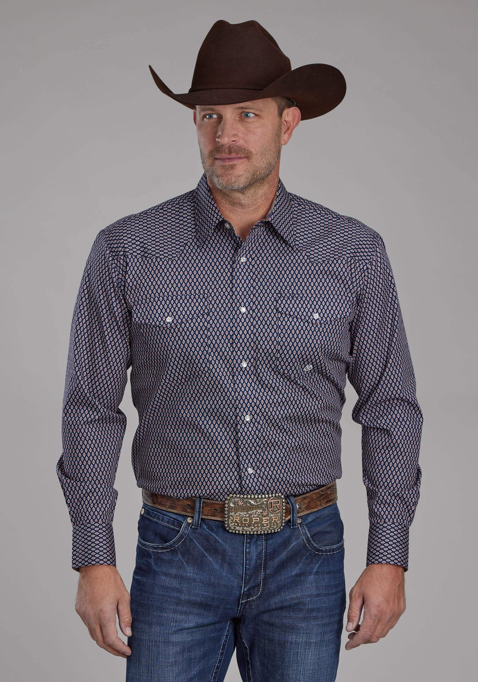 Roper Mens Diamond Eye Geo Long Sleeve Snap Western Shirt - Roper - Flyclothing LLC