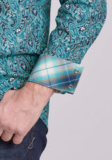 Roper Mens Long Sleeve Snap River Paisley Western Shirt - Roper - Flyclothing LLC