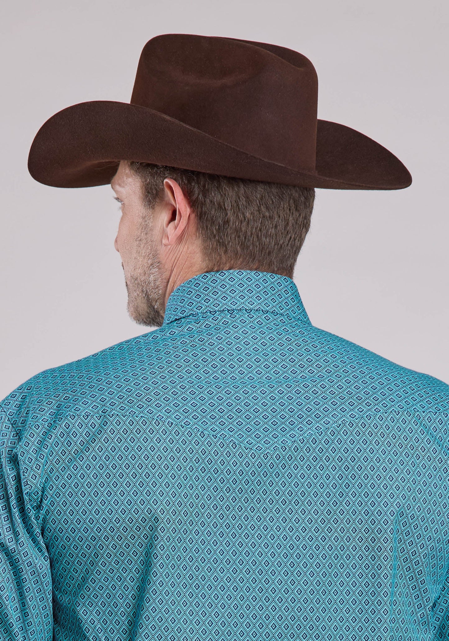 Roper Mens Long Sleeve Snap Aztec Diamond Geo Western Shirt