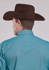Roper Mens Long Sleeve Snap Aztec Diamond Geo Western Shirt