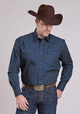 Roper Mens Long Sleeve Snap Pinwheel Foulard Western Shirt - Roper - Flyclothing LLC