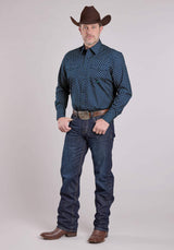 Roper Mens Long Sleeve Snap Pinwheel Foulard Western Shirt - Roper - Flyclothing LLC