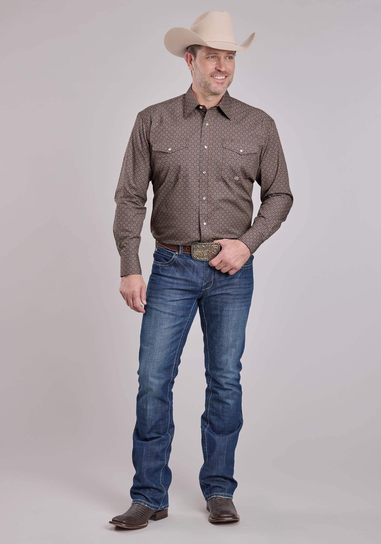 Roper Mens Long Sleeve Snap Vintage Foulard Western Shirt - Roper - Flyclothing LLC