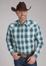 Roper Mens Taos Ombre Plaid Long Sleeve Snap Western Shirt - Roper - Flyclothing LLC