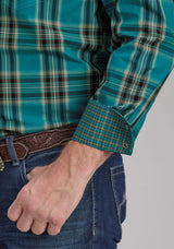 Roper Mens Real Teal Plaid Long Sleeve Snap Western Shirt - Roper - Flyclothing LLC