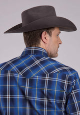 Roper Mens Long Sleeve Snap Midnight Plaid Western Shirt - Roper - Flyclothing LLC