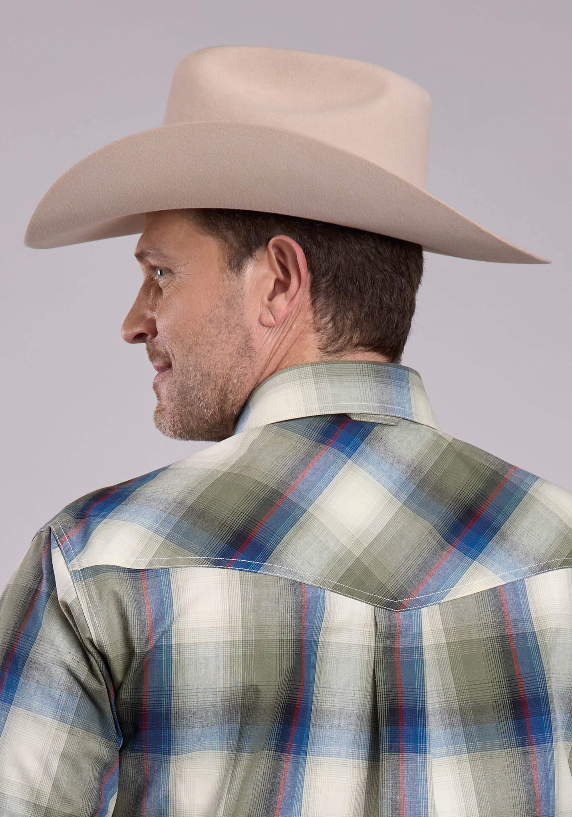 Roper Mens Long Sleeve Snap Evergreen Plaid Western Shirt - Roper - Flyclothing LLC