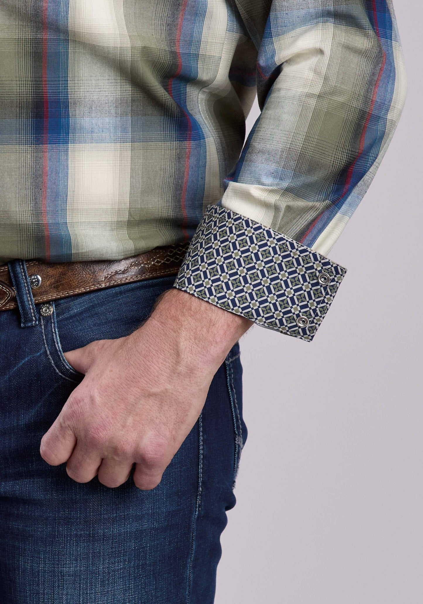 Roper Mens Long Sleeve Snap Evergreen Plaid Western Shirt - Roper - Flyclothing LLC