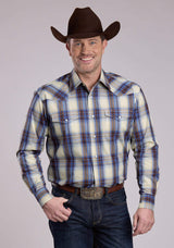 Roper Mens Long Sleeve Snap Open Window Plaid Western Shirt - Roper - Flyclothing LLC