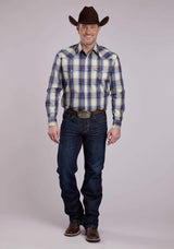 Roper Mens Long Sleeve Snap Open Window Plaid Western Shirt - Roper - Flyclothing LLC