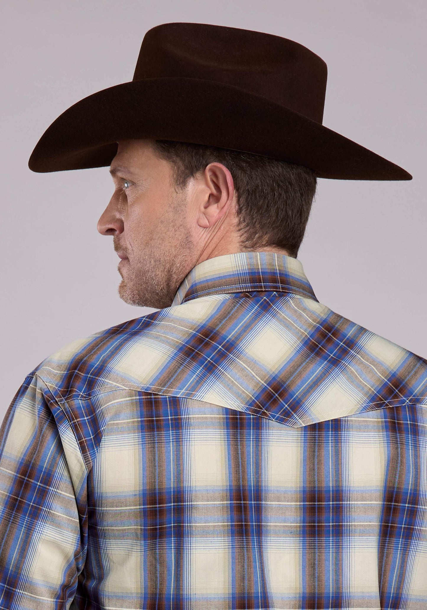 Roper Mens Long Sleeve Snap Open Window Plaid Western Shirt - Roper - Flyclothing LLC