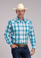 Mens Roper Trail Plaid Long Sleeve Snap Shirt