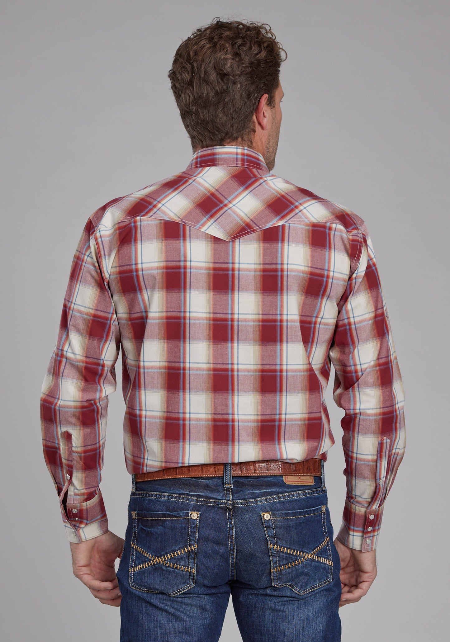 Roper Mens '57 Chevy Plaid Long Sleeve Snap Western Shirt