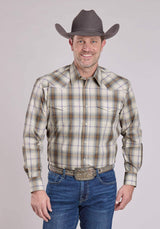 Roper Mens Long Sleeve Snap Silver Haze Plaid Western Shirt - Roper - Flyclothing LLC