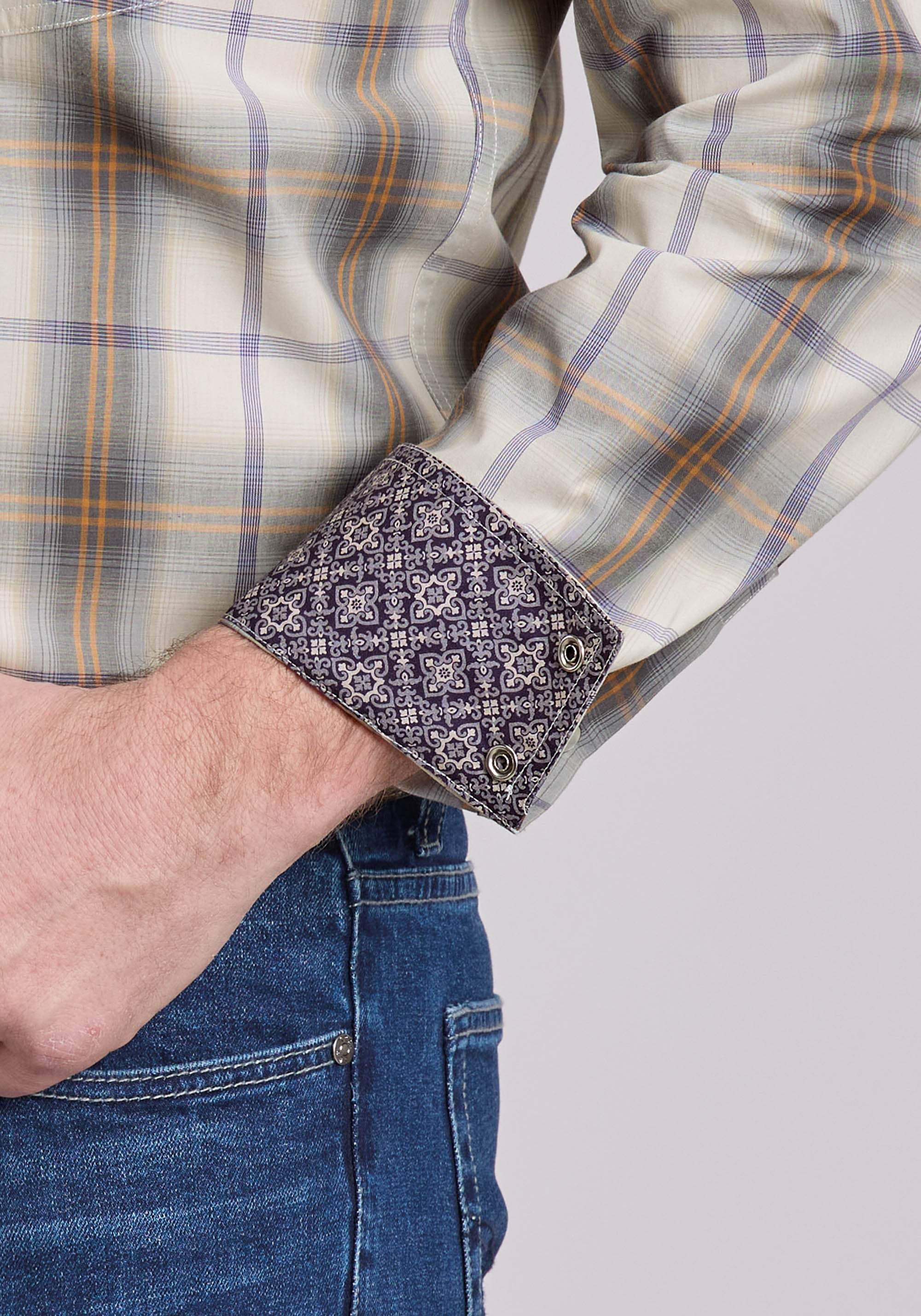 Roper Mens Long Sleeve Snap Silver Haze Plaid Western Shirt - Roper - Flyclothing LLC