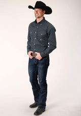 Roper Mens Long Sleeve Button New Star Foulard Western Shirt - Roper - Flyclothing LLC