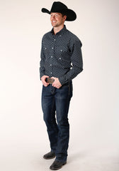 Roper Mens Long Sleeve Button New Star Foulard Western Shirt - Roper