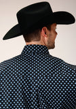 Roper Mens Long Sleeve Button New Star Foulard Western Shirt - Roper