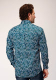 Roper Mens Long Sleeve Button Canyon Paisley Western Shirt - Roper
