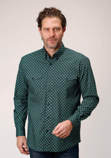 Roper Mens Long Sleeve Button Croshort Sleeve Walk Foulard Western Shirt - Roper - Flyclothing LLC