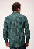 Roper Mens Long Sleeve Button Croshort Sleeve Walk Foulard Western Shirt - Roper